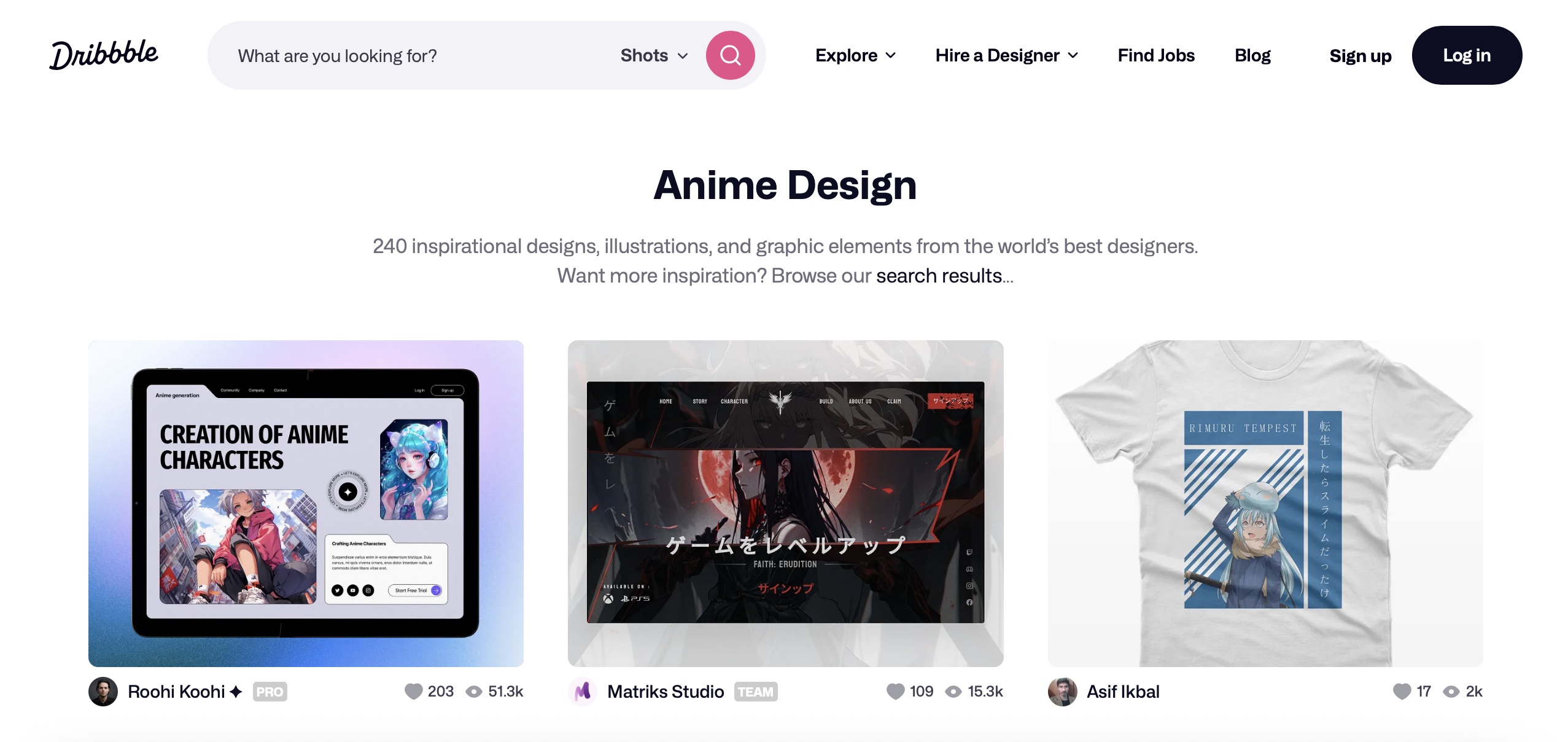 Anime Dribbble